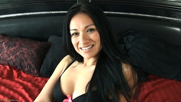 Eva Estrella - Dark haired babe is naked, in bed - KarupFilms.com